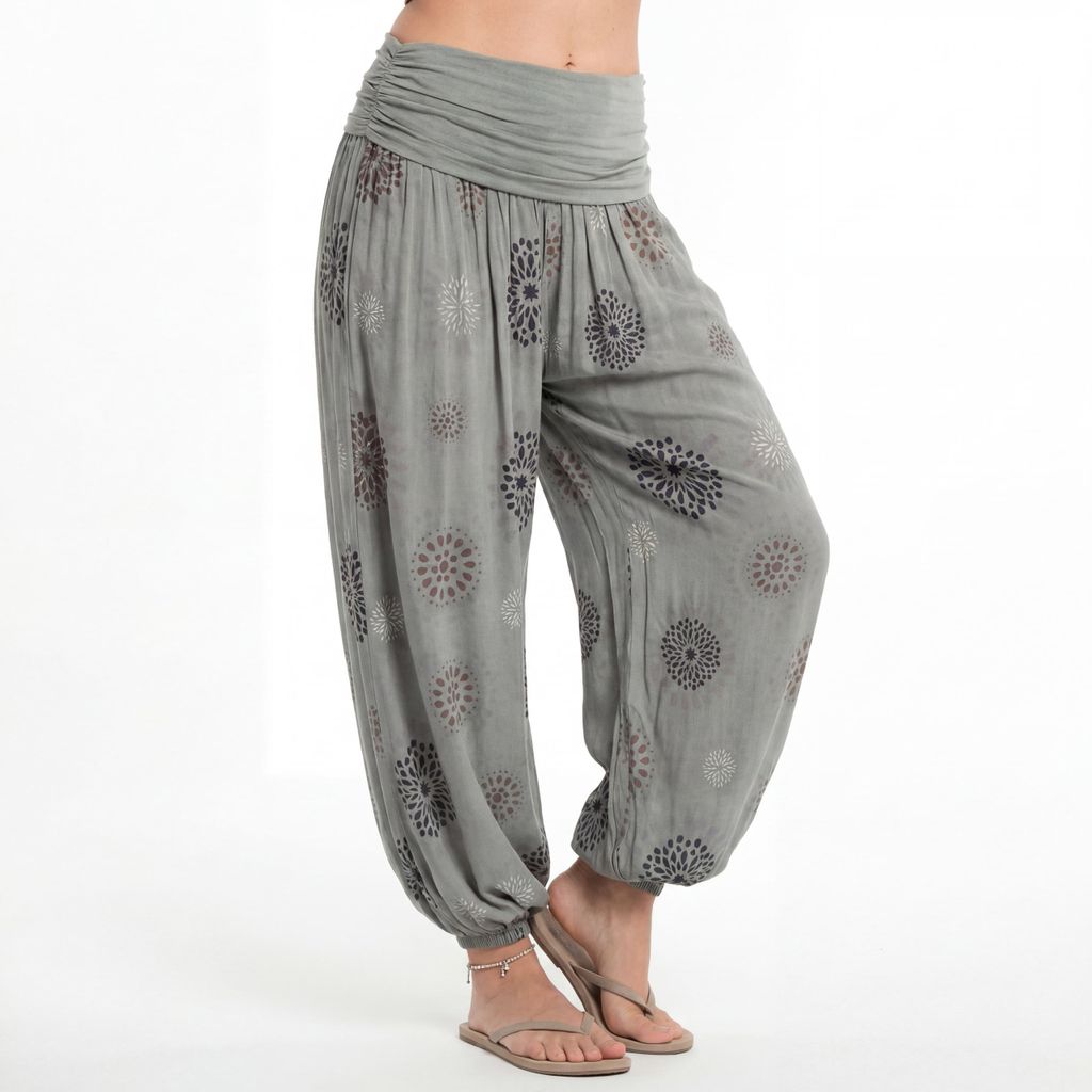 Haremshose Damen weite Hose mit Gummizug Sommerhose Gr. 36 bis 48 Schlupfhose