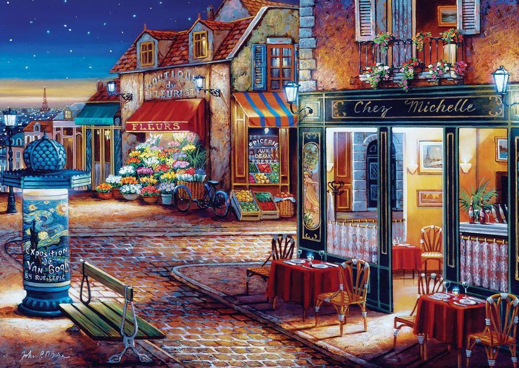 Art puzzle - Puzzle Cafe Chez Michelle - 500 dielov