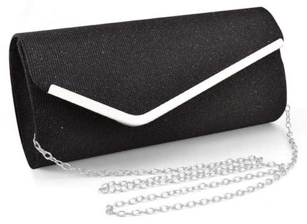 Klein Schwarz Glitzernder Crossbody-Handtas für Hochzeit und Feier
