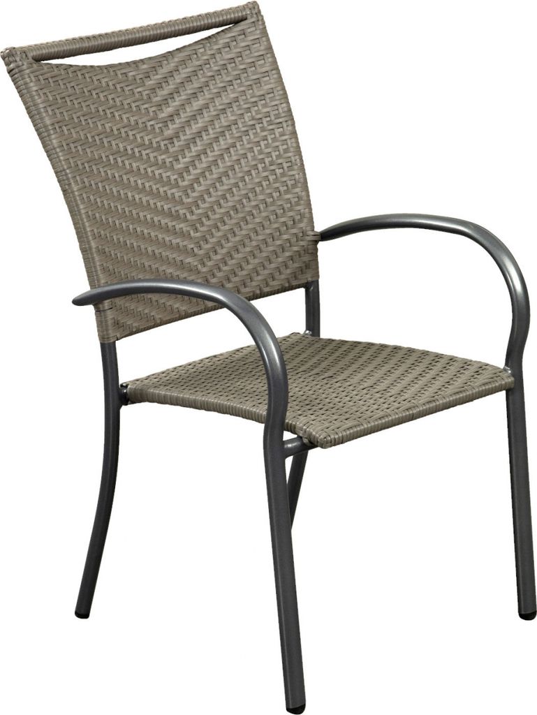 Inko Stapelsessel York Aluminium grau Stapelstuhl 65x58x95 cm graphit/Geflecht