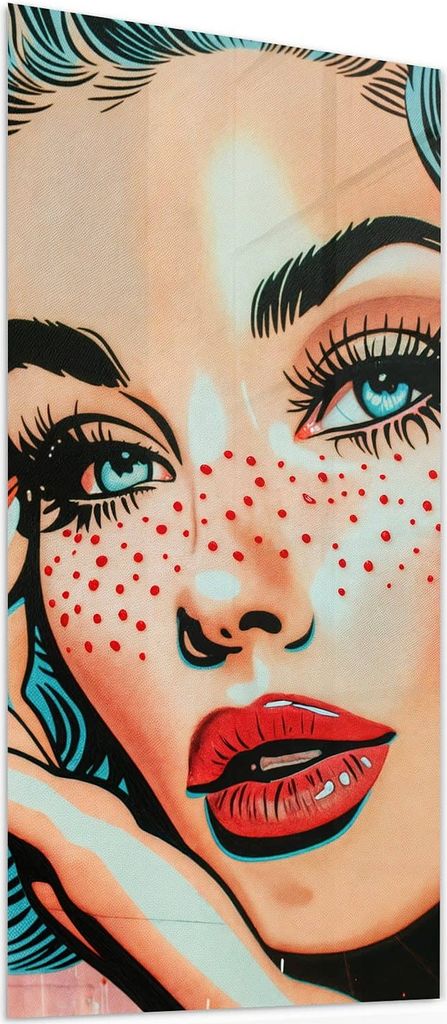 Glasbild 30x60cm in XXL für Wohnzimmer, Schlafzimmer Motiv Pop Art Porträt