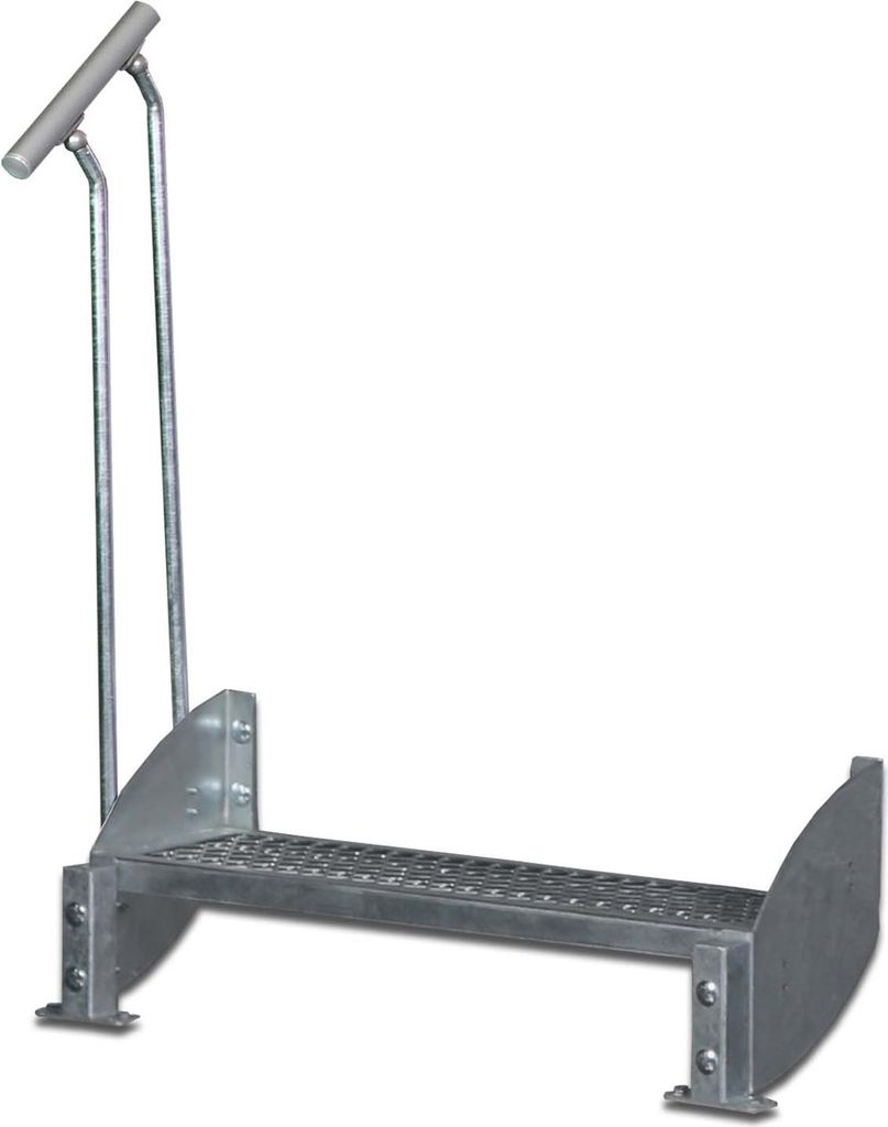 Wangentreppe | Höhe: 38-40 cm, Stufenbreite: 100 cm | Einseitiges Geländer