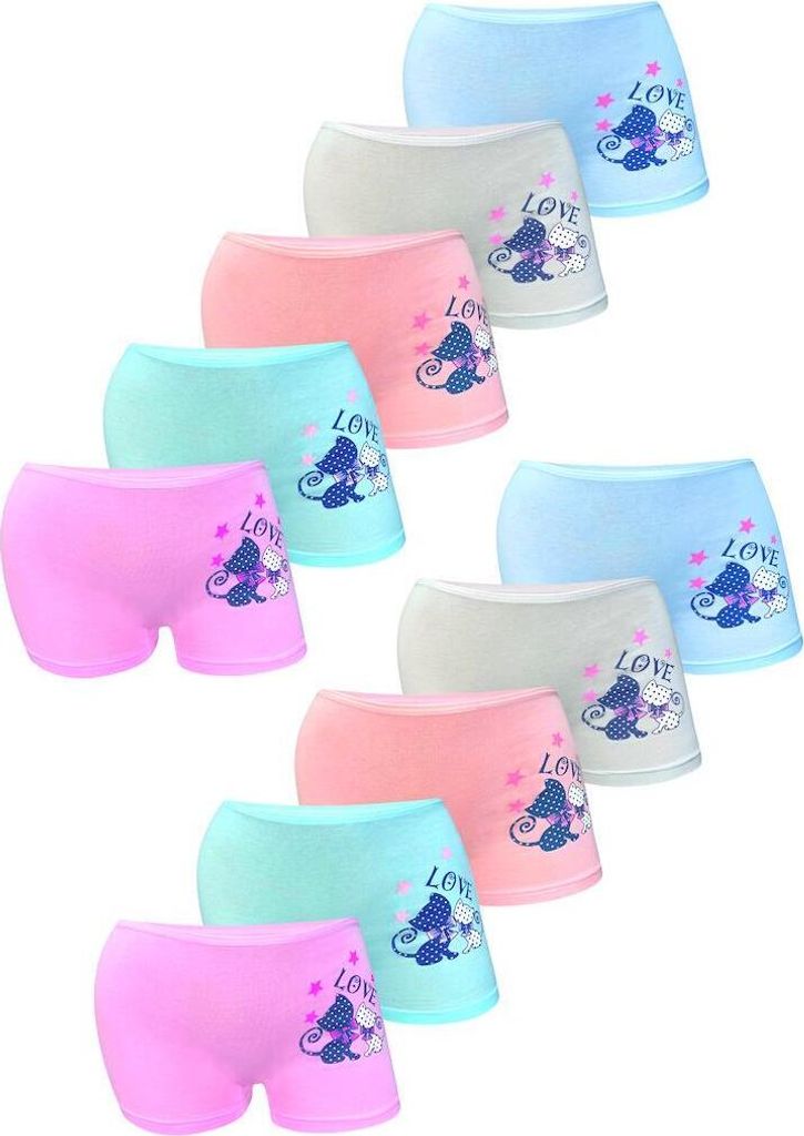 10er Set Mädchen Pantys - Katze - Mehrfarbig Produktbild 