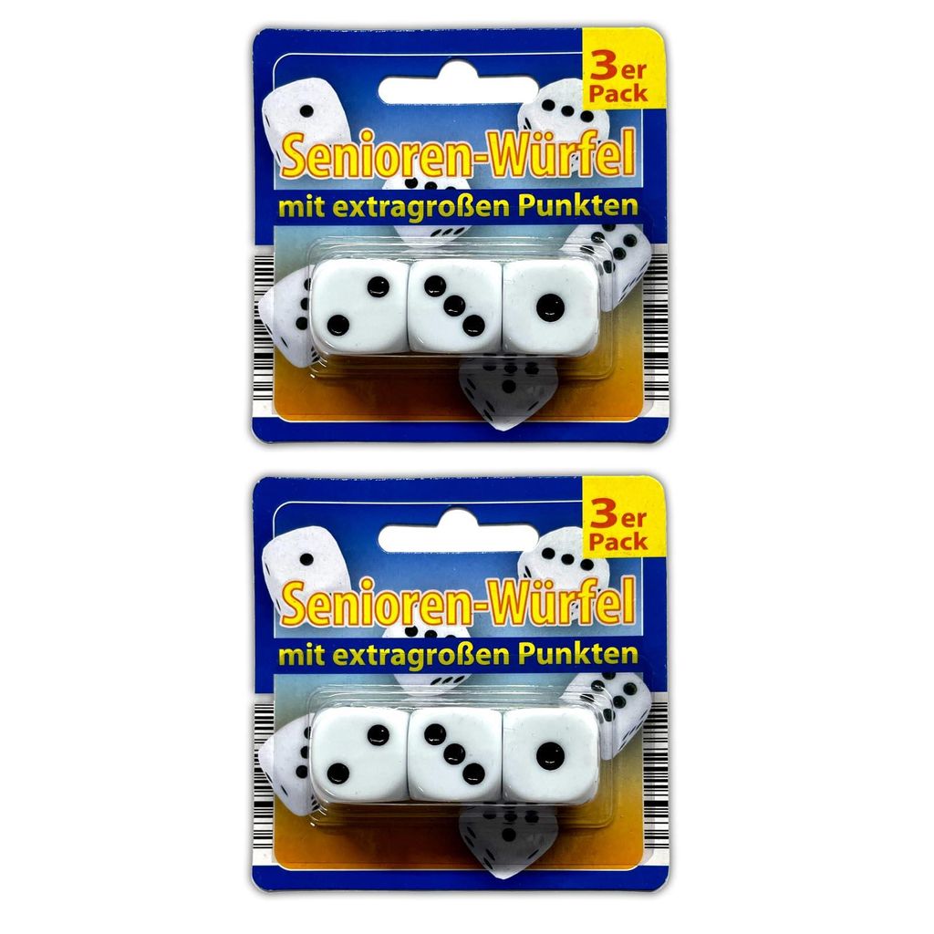 6x XL Augenwürfel Set Große Spielwürfel Senioren Würfel Produktbild 