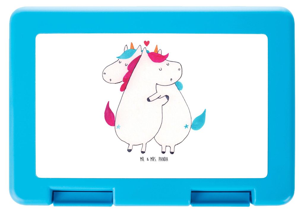 Mr. & Mrs. Panda Bento Box Einhorn Mitteilung - Weiß - Geschenk, Valentinstag, Snackbox, Frischhaltedose, Einhörner, Brotbehälter, Lunchbox, Ben...