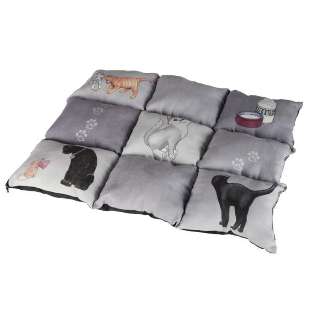 Tapis de repos pour chat Patchwork Cat Trixie gris - Couchage moelleux - 4