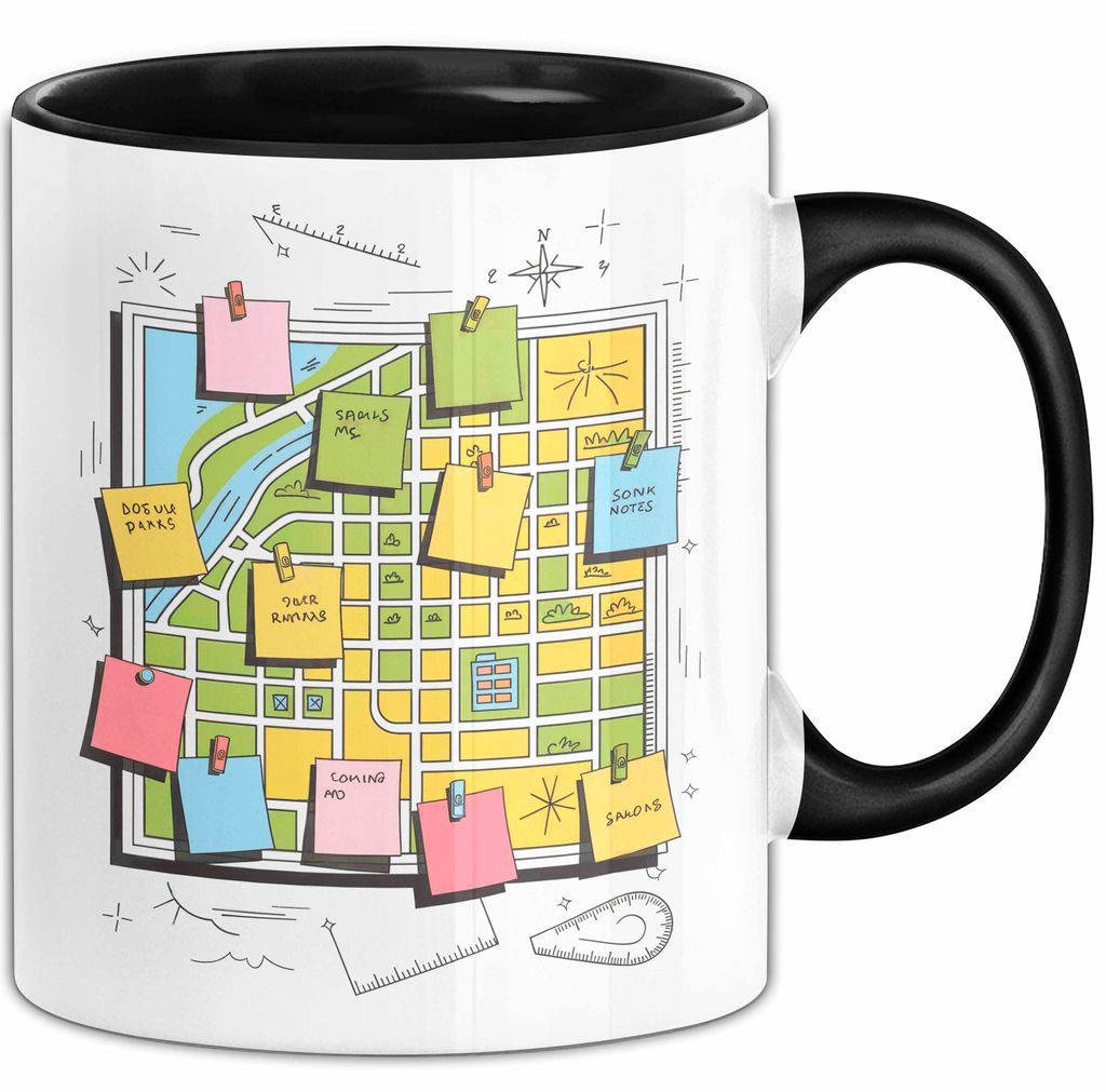 Stadtplaner Tasse Geschenk Lustige Geschenkidee Spruch Für Stadt Denker (Schwarz)