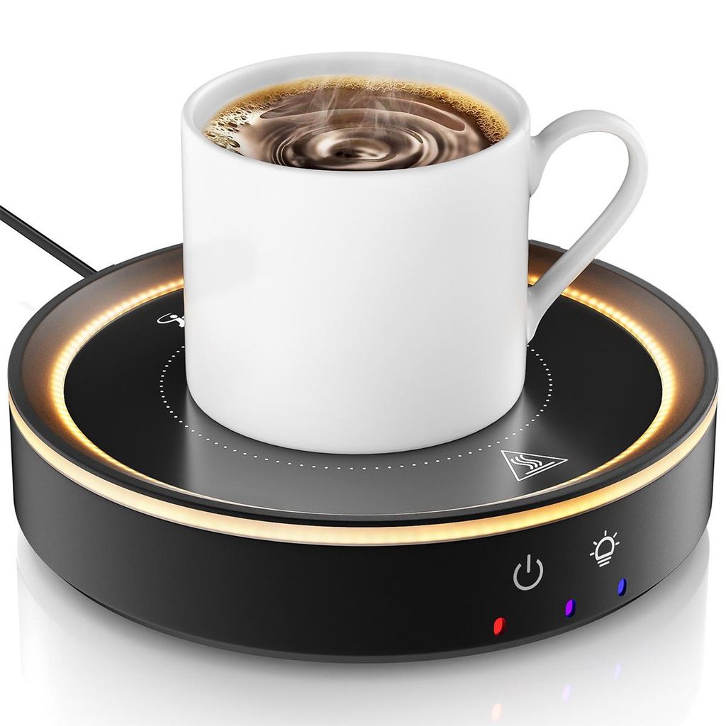 Tisch-Kaffeetassenwärmer, 36 W Schnellheizung, 8 h Timer, Touch-Bedienung, 3 Stufen (ca. 45–80 °C), ideal für Wasser, Tee, Kakao oder Kaffee