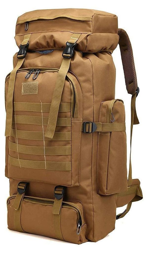 Großer, wasserdichter Wanderrucksack (60-80 Liter) für Damen und Herren – Reiserucksack, Notfallrucksack, Trekkingrucksack für Survival, Wande...