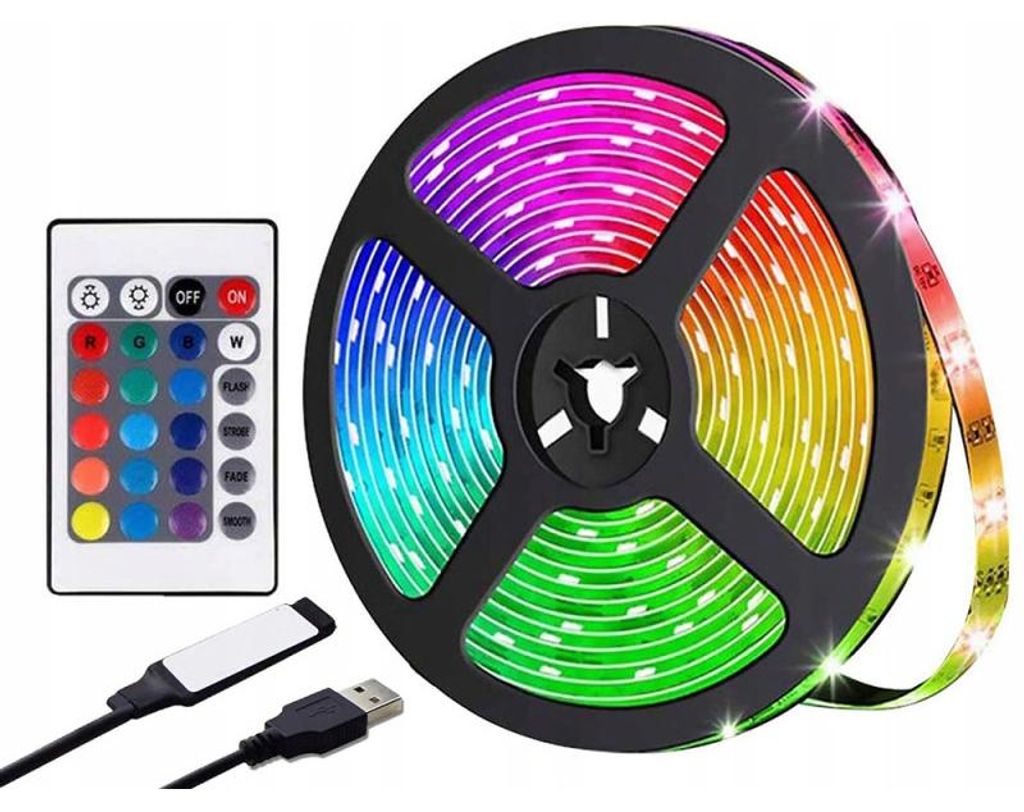 Verk 12438 Ruban LED RGB 5 m avec télécommande, Bluetooth, Image du produit 