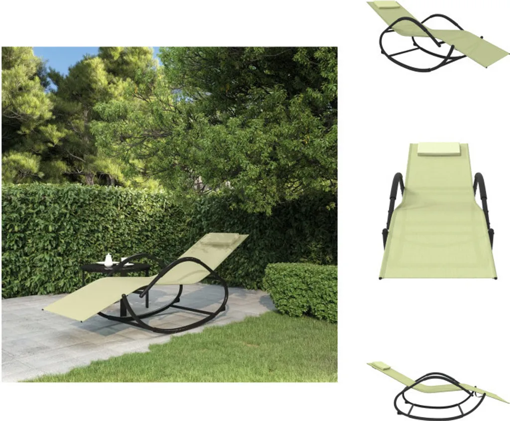 Lettino Prendisole a Dondolo vidaXL Crema - Design in Textilene