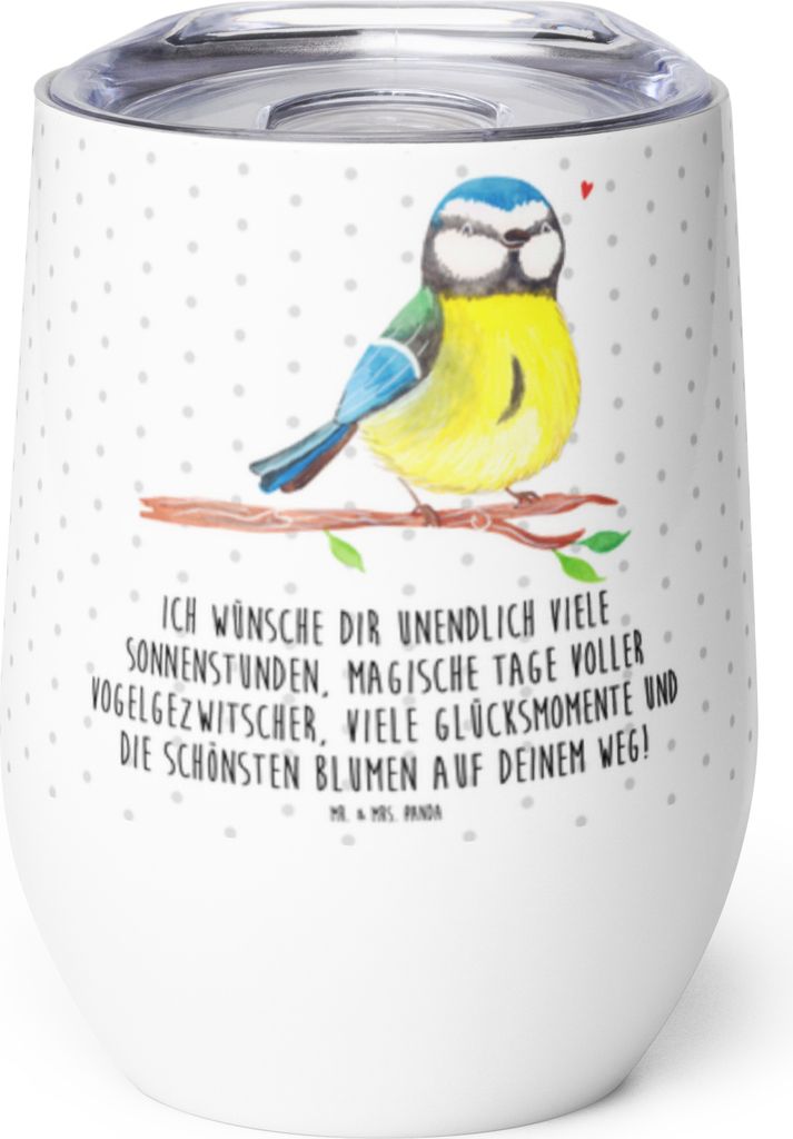 Mr. & Mrs. Panda Thermobecher Vogel Blaumeise - Weiß - Produktbild 