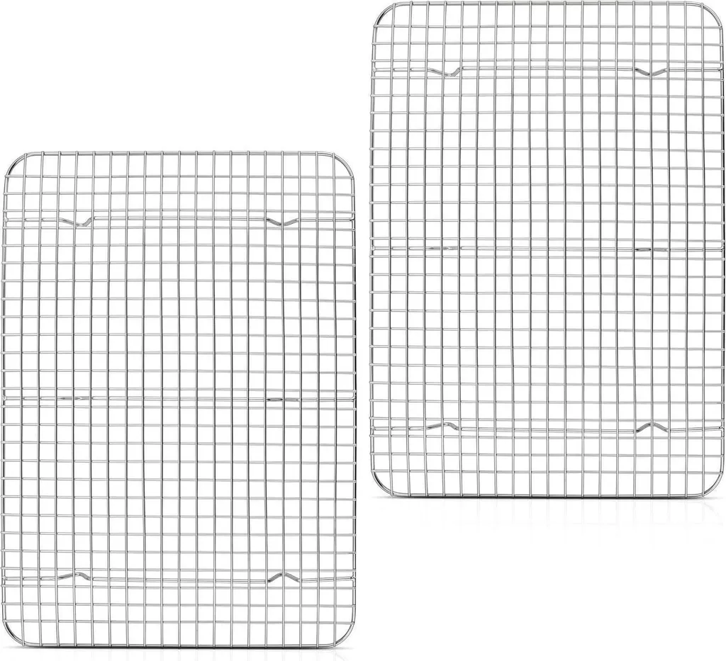 Set 2 Griglie Inox Homikit 42x29cm - Raffreddamento Rapido Oven Safe