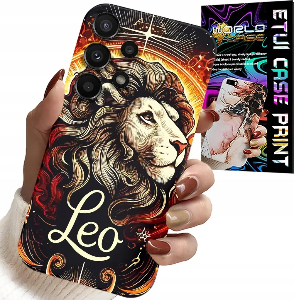 Custodia Per Samsung Galaxy A32 5G - Leone, Segno Zodiacale Astronomia, Custodia + Vetro