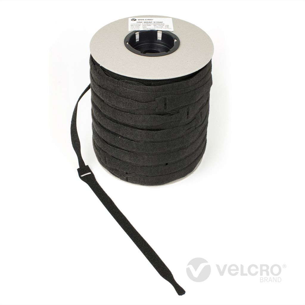 VELCRO One Wrap Strap 25mm x 300mm, 750 Stück, flammhemmend, schwarz