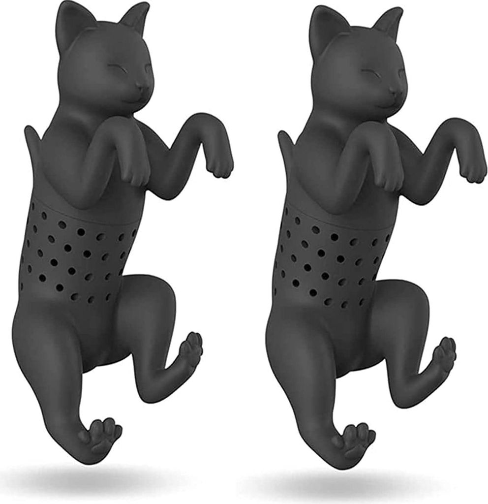 LATRAT 2 Stück süße Teefilter in Katzenform, Teefilter in Lebensmittelqualität, Katzen-Teefilter Teeball lustige Katzenform wiederverwendbares ...