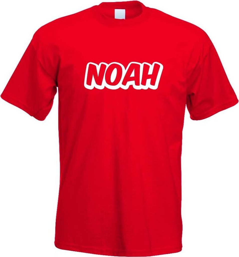 Kiwistar - T-Shirt - rot - Noah Vorname Jungen Motiv Bedruckt Funshirt Design Print - mit Motiv Bedruckt - Funshirt Design - Sport - Freizeit - Her...