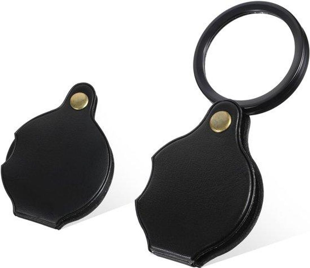 Kompaktes Lesevergrößerungsglas 10x mit Lederhülle