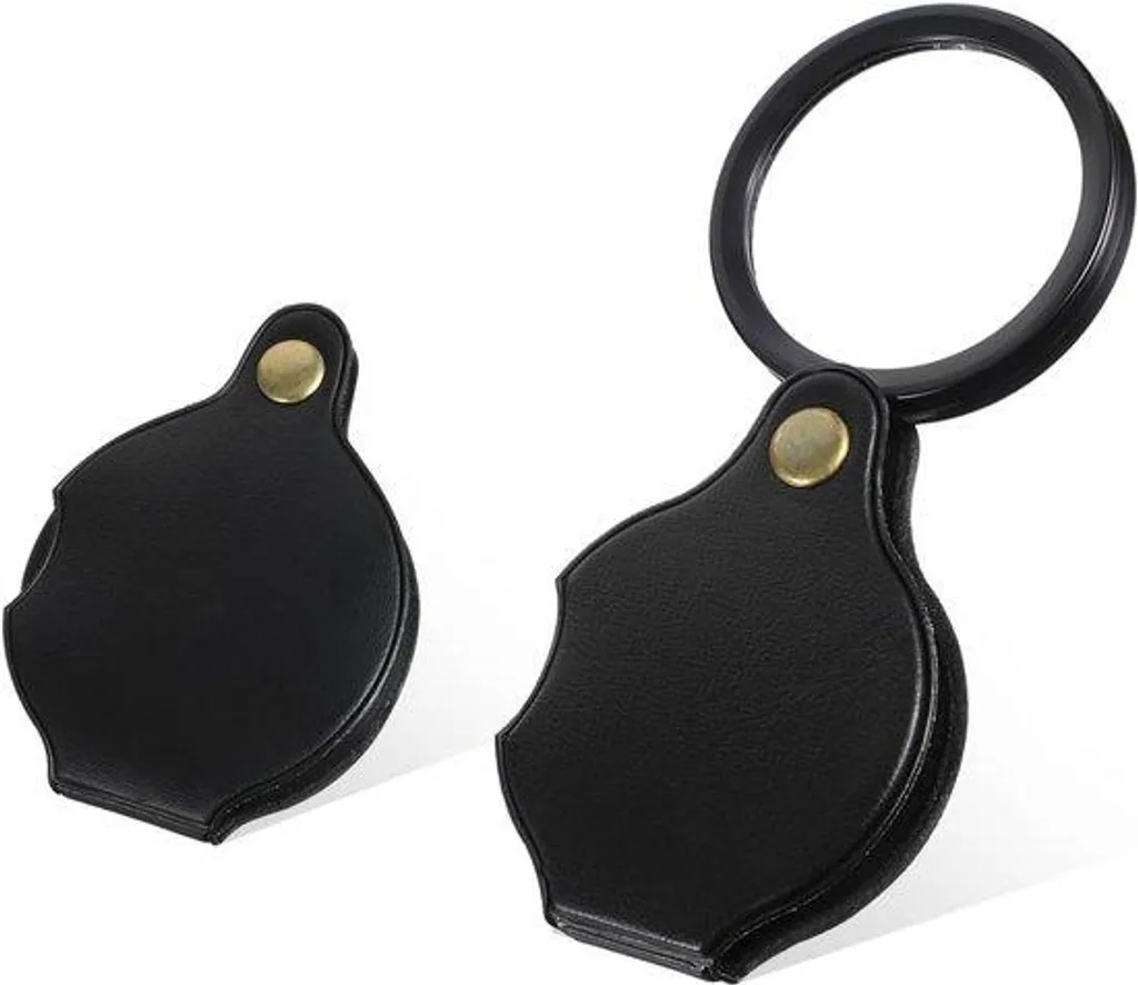 Loupe de lecture compacte 10x avec étui de protection en cuir élégant