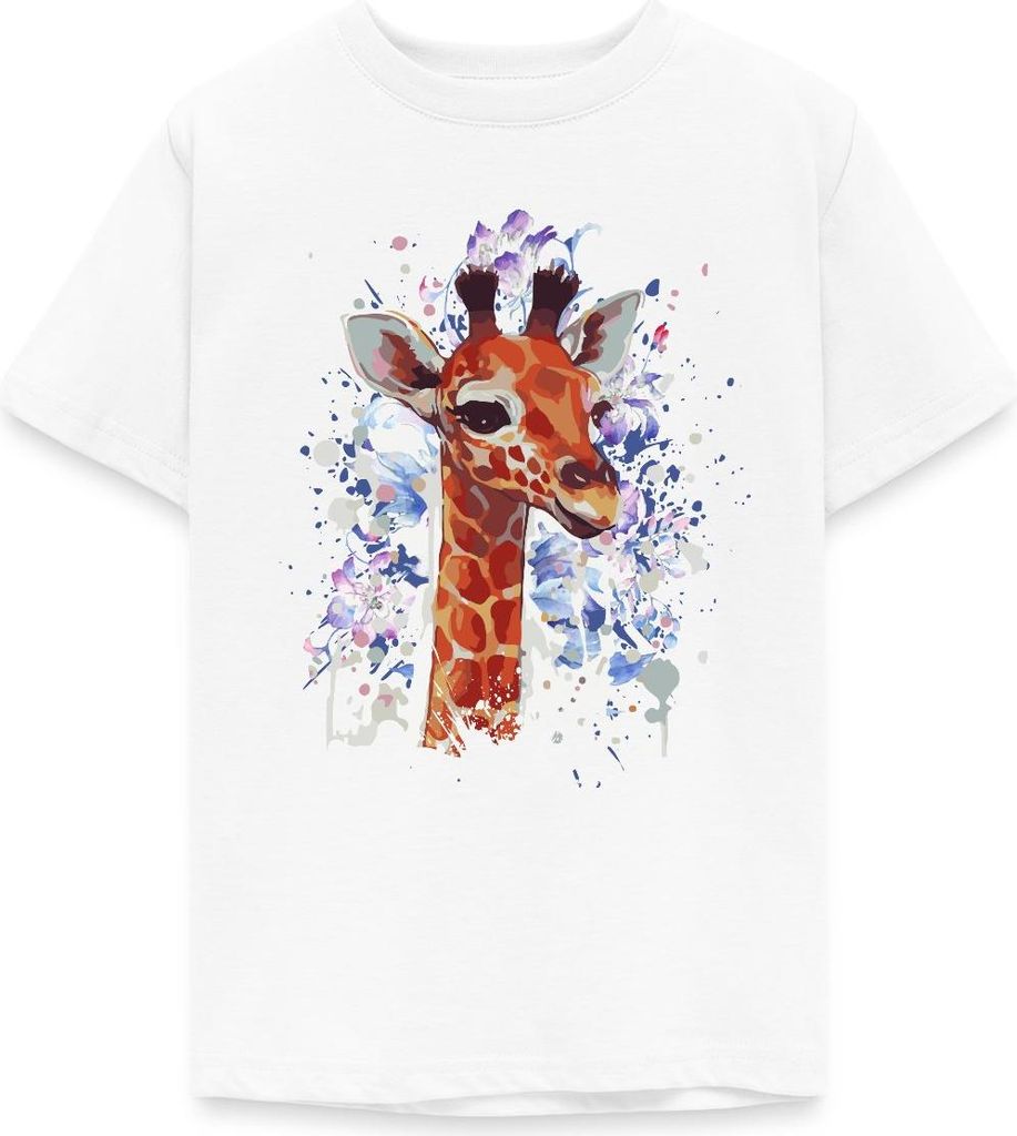 Spreadshirt Giraffe Tier Witzig Geschenkidee Lustig Geschenk Teenager T-Shirt, 134/146 (9-11 Jahre), Weiß