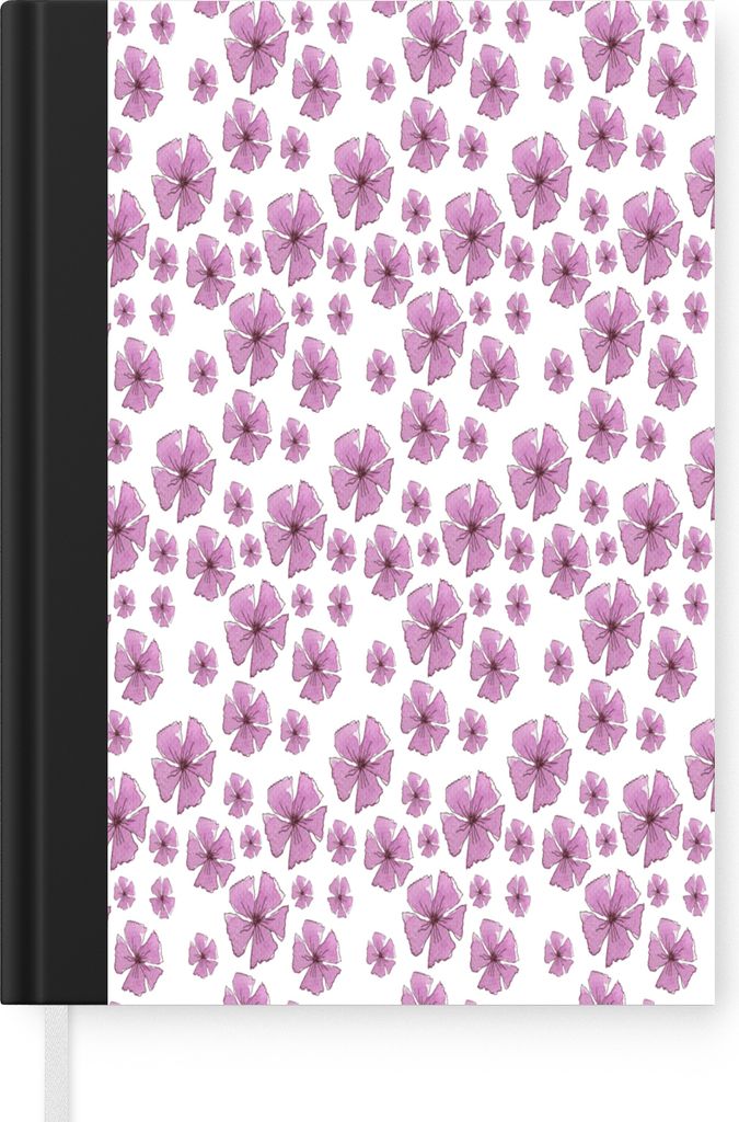 MuchoWow Notizbuch Tagebuch Haushaltsbuch Notebook A5 Blumen - Sakura - Muster - Notizblock - Notizheft - Notebook - Schreibblock - Papier