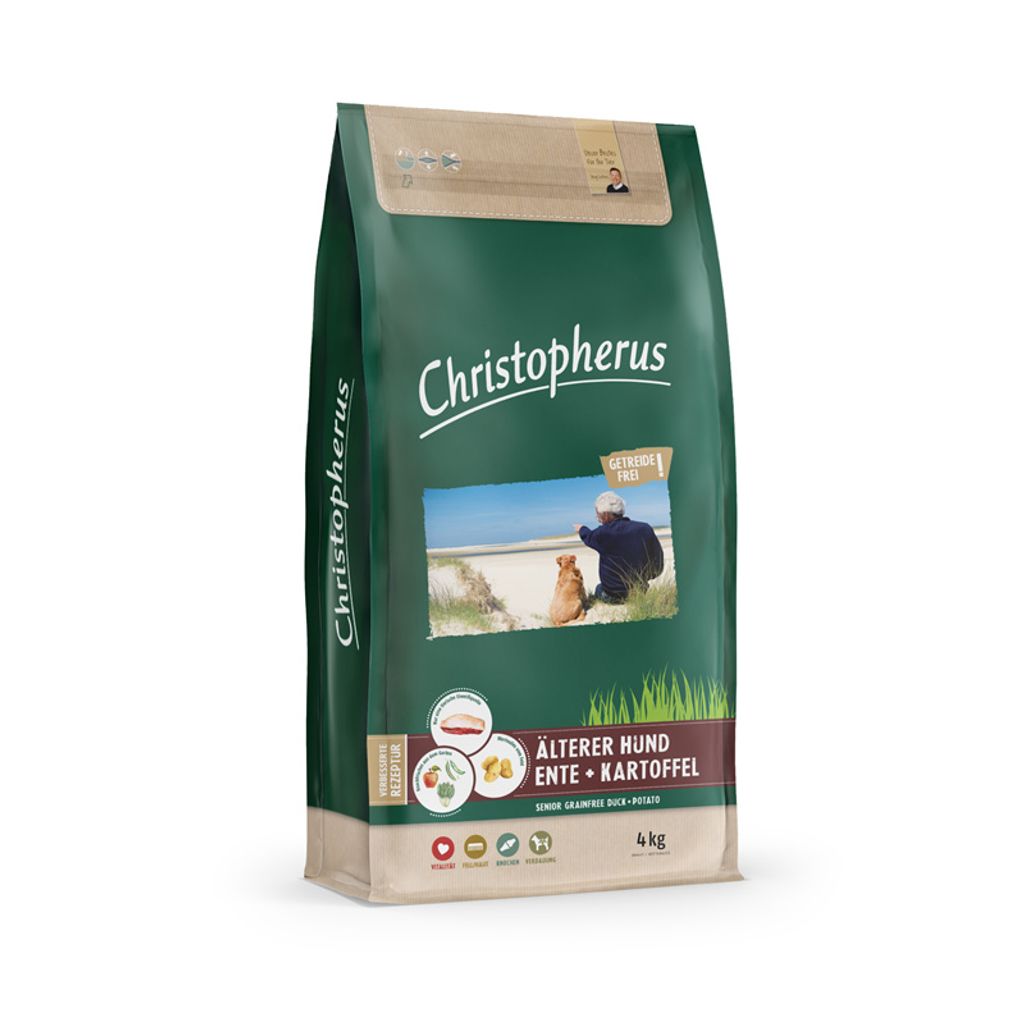 Hundefutter trocken, Allco Christopherus Getreidefrei Senior Ente & Kartoffel 4 kg