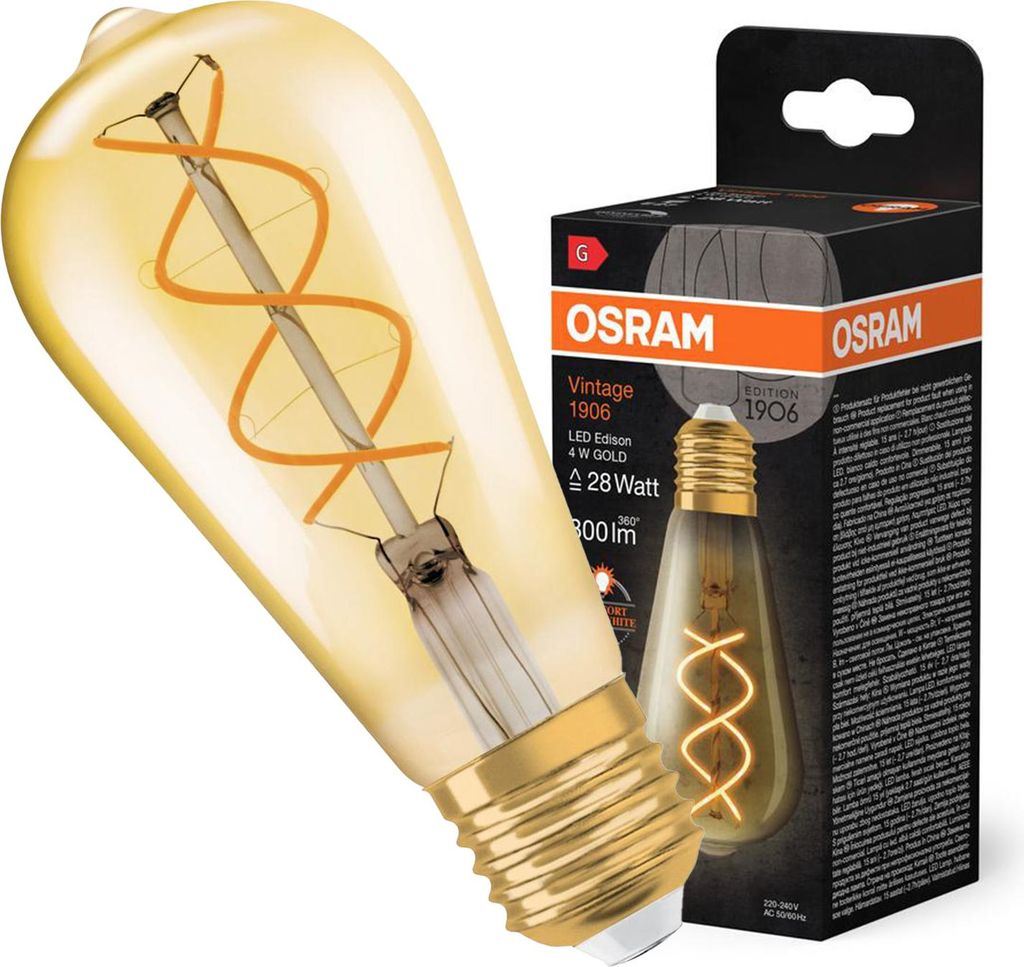 Osram Vintage 1906 Lampada LED 4W bianco extra caldo E27 Immagine del prodotto 