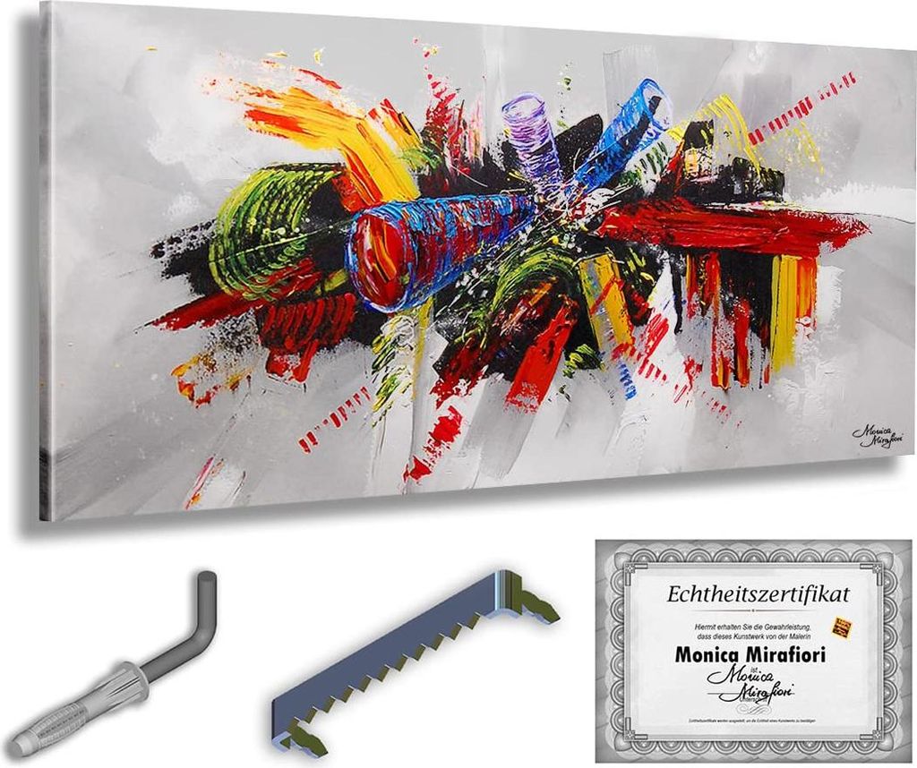 Monica Mirafiori I 100% HANDGEMALT I Gemälde "Paradox" 120x60cm | Gemälde Handgemalt | Acrylgemälde | Sehr Großes Acrylbild I Moderne Kunst I K...