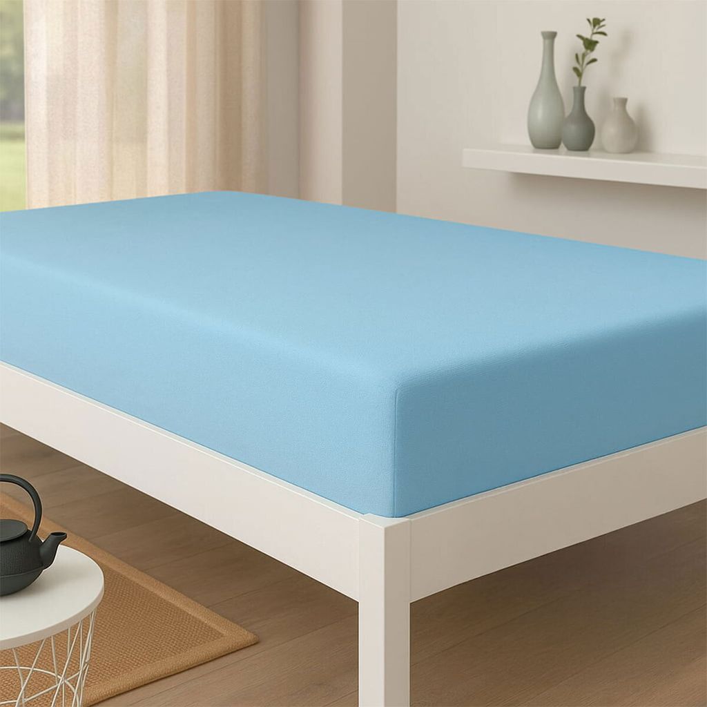 Bettwaren-Shop Jersey Spannbetttuch wasserdicht 140x200 - 160x200 cm hellblau