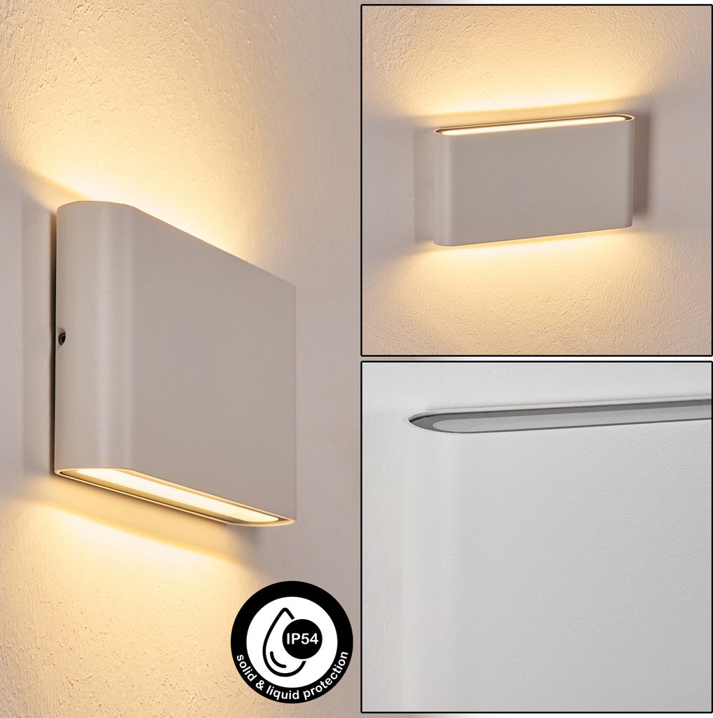 Bellano Außenwandlampe aus Metall/Kunststoff in Weiß Produktbild 