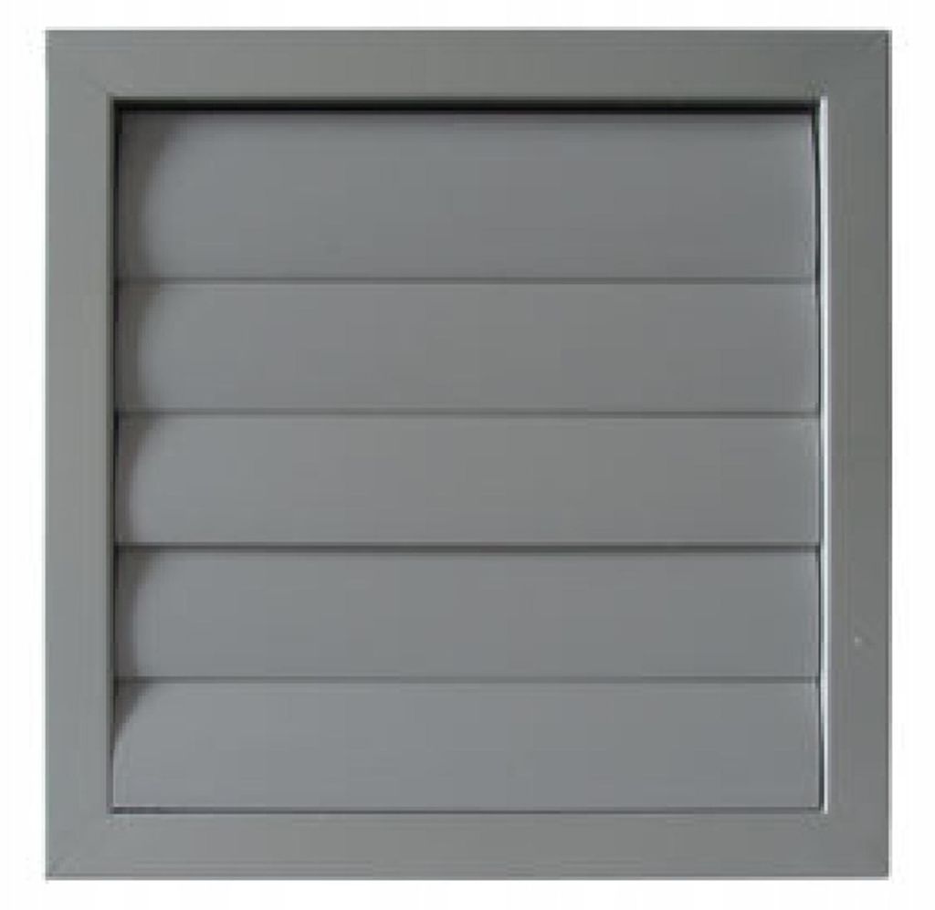 Lüftungsjalousie - Schwerkraftlamellen - Verzinktes Blech - 550x550 mm - Wandmontage - Quadratisch
