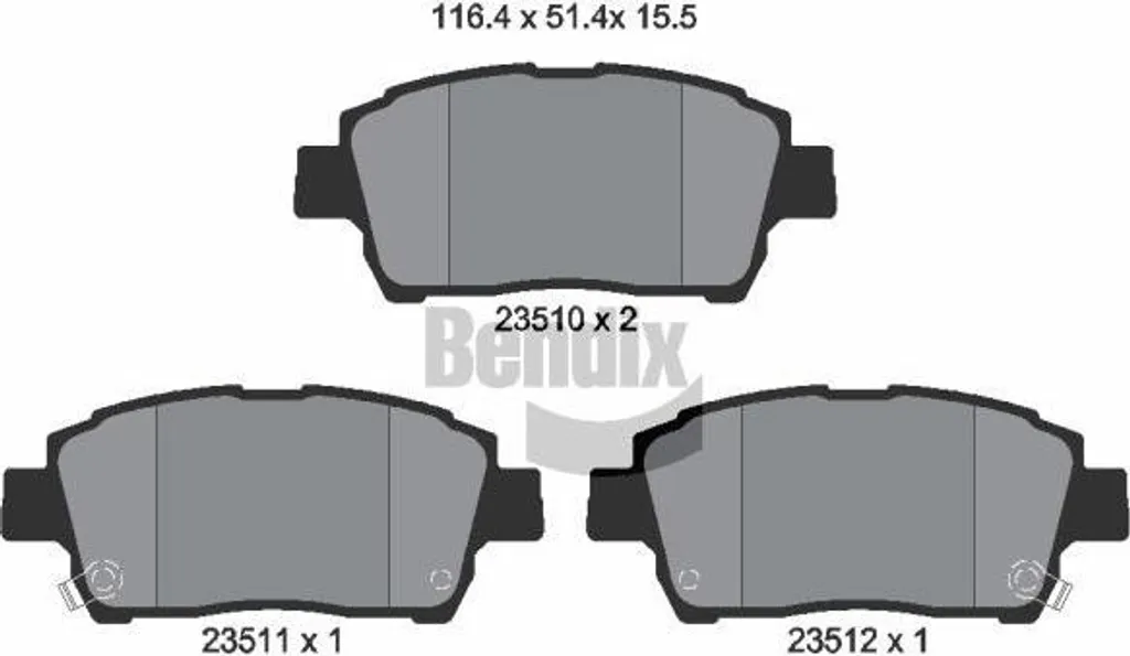 Jeu de plaquettes BENDIX BPD1423 pour Yaris/Celica - Sécurité & Silence