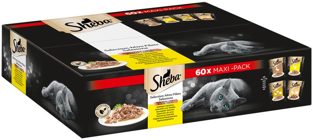 KITEKAT Portionsbeutel Multipack – 12 X 85 G Markt-Mix In Gelee Mit Rind, Huhn & Lachs