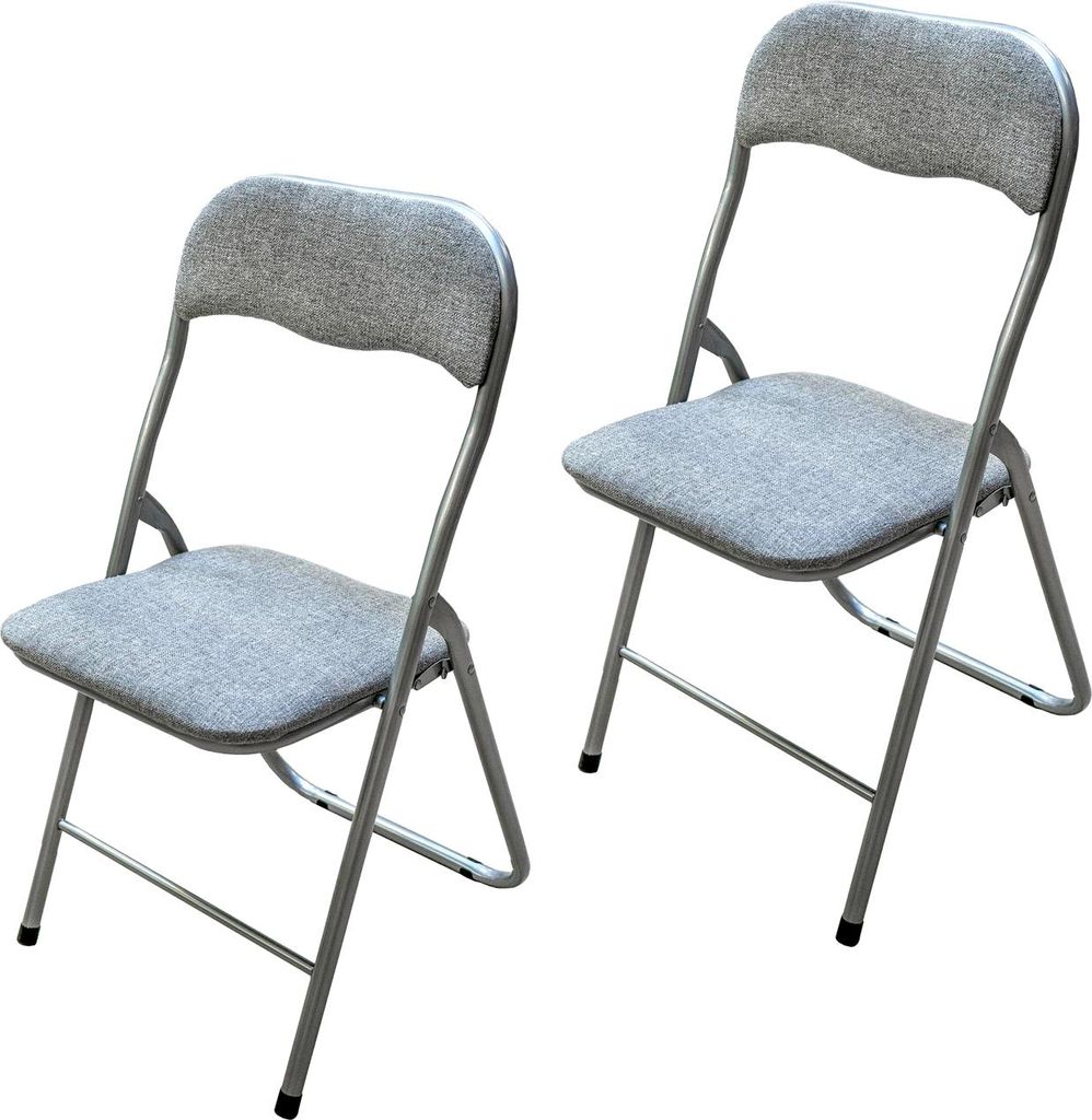 Klappstuhl 2er Set Dima Fabric Grau Produktbild 