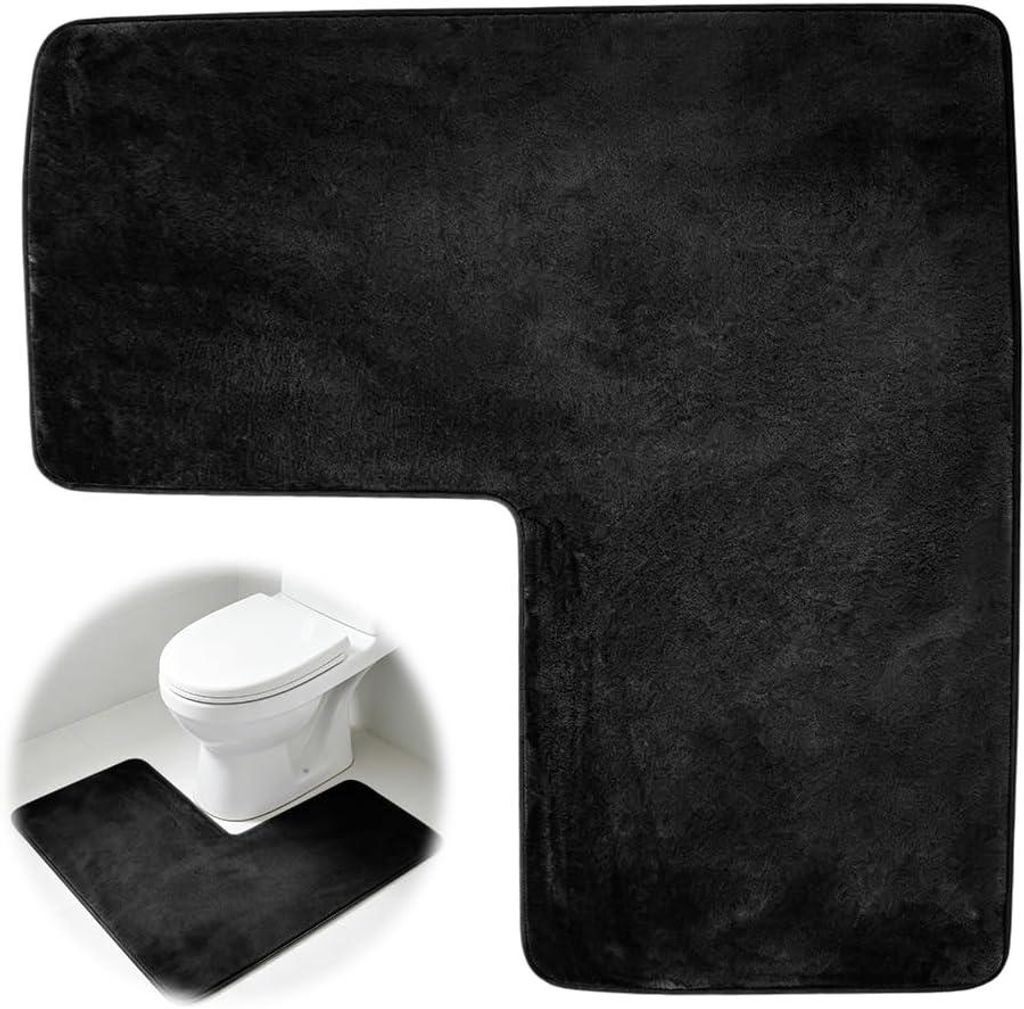 Tapis de bain en forme de L, antidérapant, à haute Image du produit 
