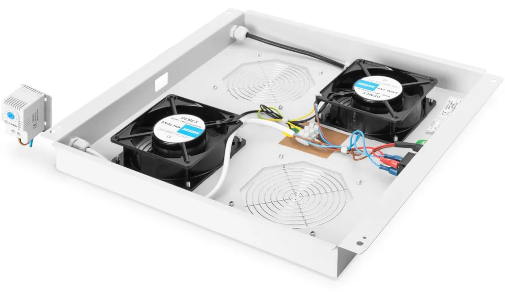 DIGITUS Unité de ventilation de toit 2 ventilateurs pour coffret 19" Gris