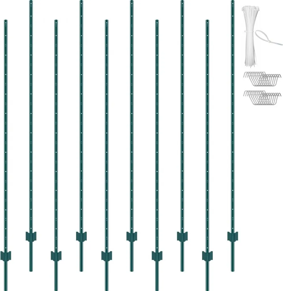 Piquet de Clôture Métallique 213 cm - Support Stable pour Élevage Animaux