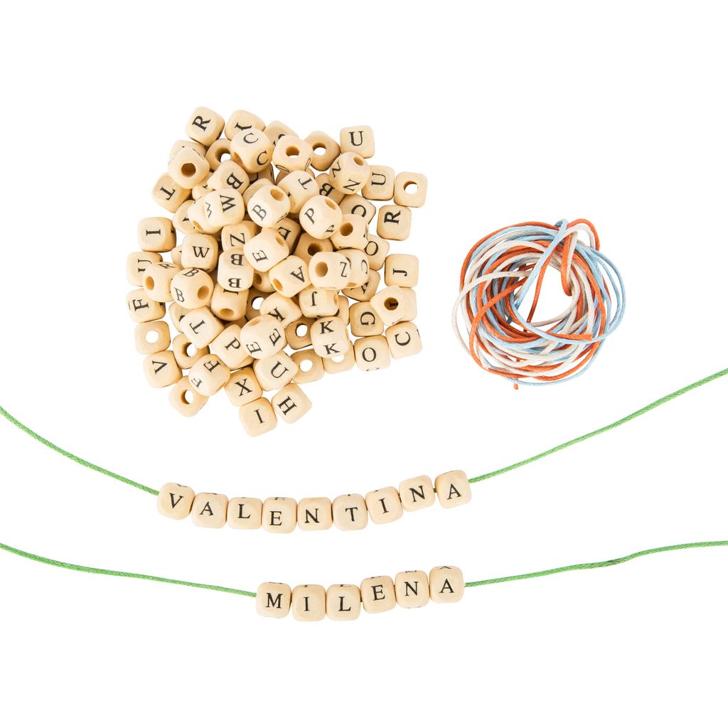Perles de lettres en bois pour la fabrication de bracelets, Image du produit 