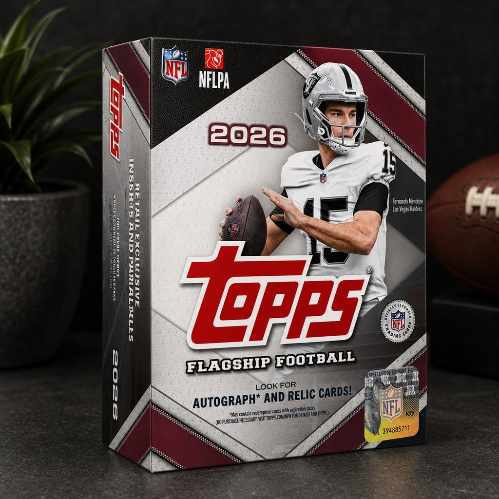 2026 Topps Flagship NFL Mega Box Englisch Produktbild  KI-generiertes Bild