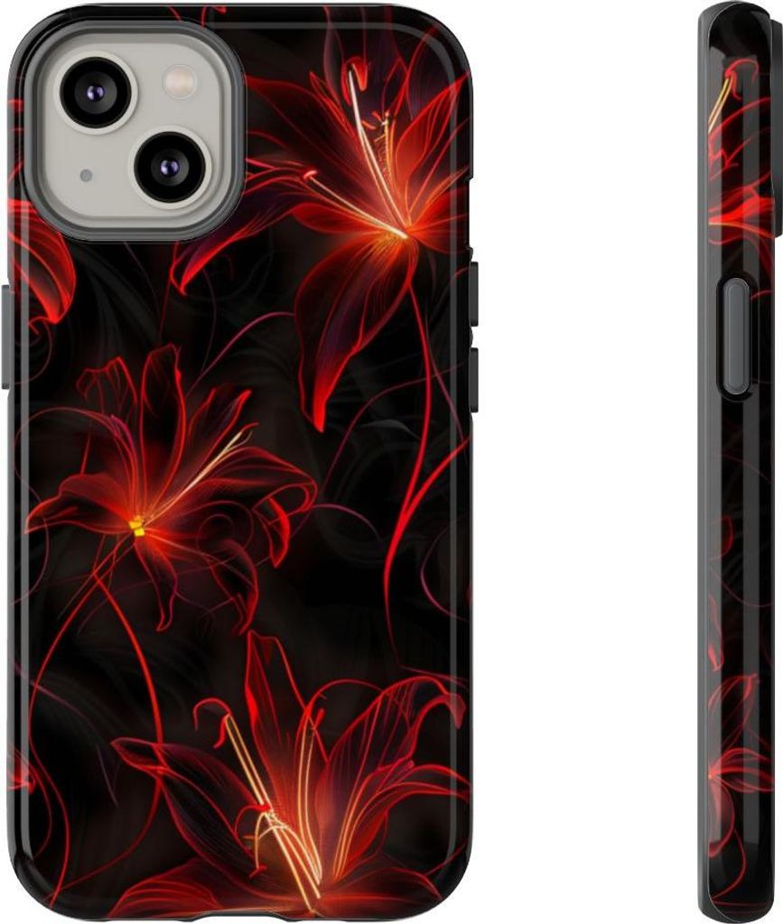 Leuchtende Rote Spinnenlilien – Hülle Kompatibel mit iPhone 14