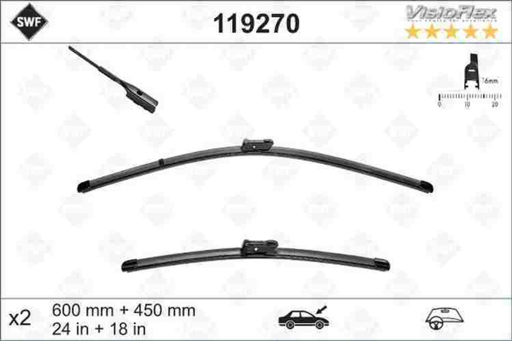 Swf Wischbl-Set Visioflex Fuer Skoda Oct
