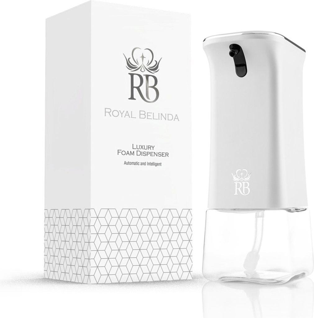 Royal Belinda Seifenspender – 350 ml – Automatisch – Schaumspender mit Sensor – Wandmontage – No Touch – Seifenpumpe – Weiß