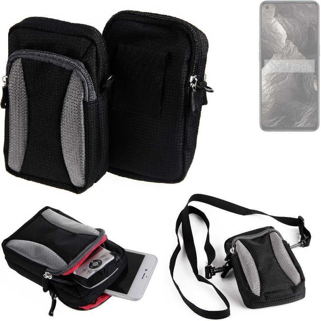 K-S-Trade Holster Schutz Hülle kompatibel mit Realme GT Master Edition Handy Hülle Gürteltasche Umhängetasche mit Zusatzfach schwarz