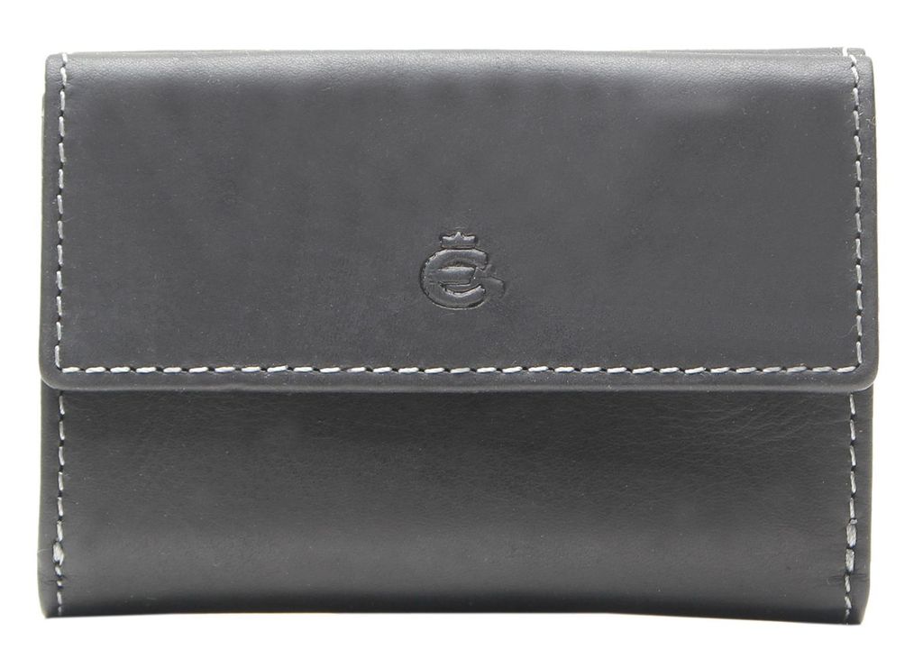 Esquire kleine echt Leder Geldbörse Portemonnaie mit RFID Schutz schwarz