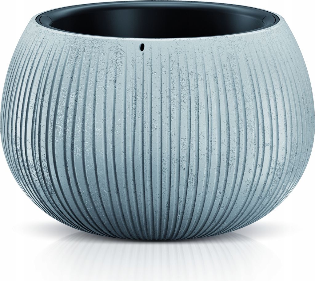 Obal na květináč BETON BOWL 2v1 plastový matný šedý Obrázek produktu 