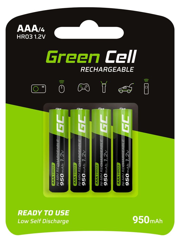 Green Cell GR03, Batterie rechargeable, AAA, nickel-métal Image du produit 