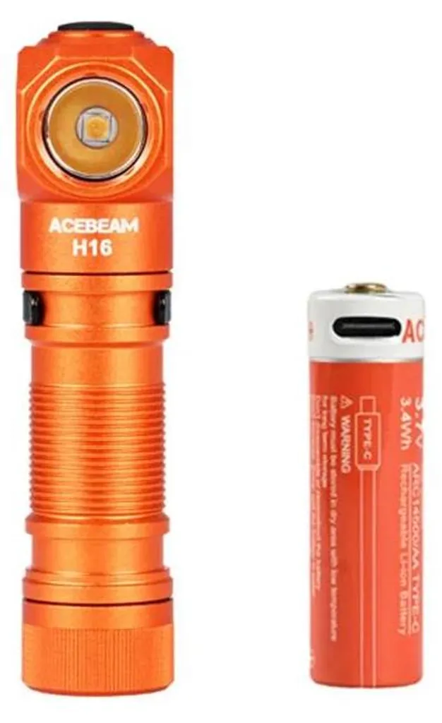 Éclairage frontal compact orange 5000K pour bricolage et sport nocturne