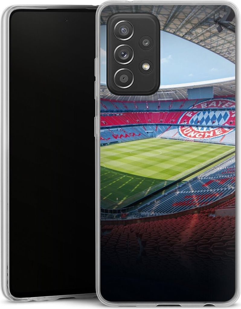 DeinDesign Slim Hülle für Samsung Galaxy A52 Silikon Case Ultra Dünn Handyhülle FC Bayern München FCB Stadion