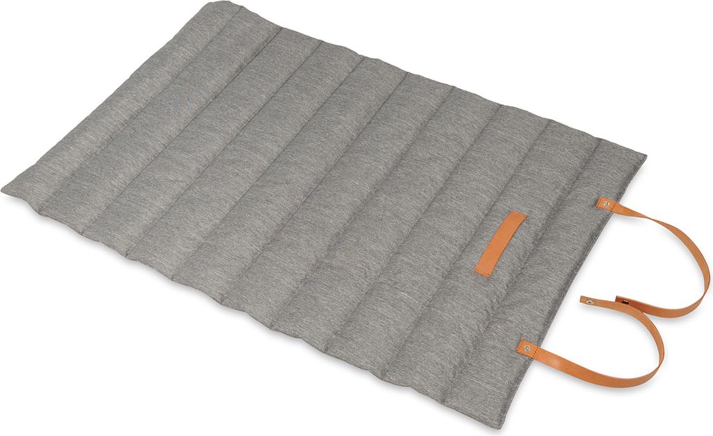 NYVI Hunde Reisedecke NYVIPet Luna 100x60 cm Grau - Wasserabweisend, Maschinenwaschbar, Rollbar, mit Griff - Hundematte Reisebett Für Kleine & Mit...