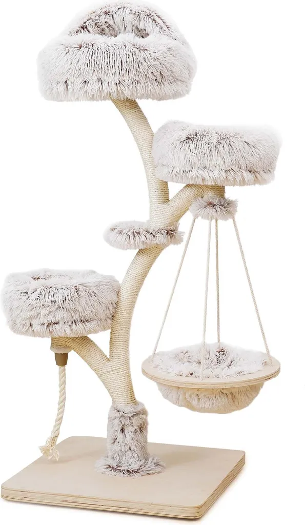 Arbre à Chat Design de 130cm avec Hamac Confortable et Griffoir Sisal